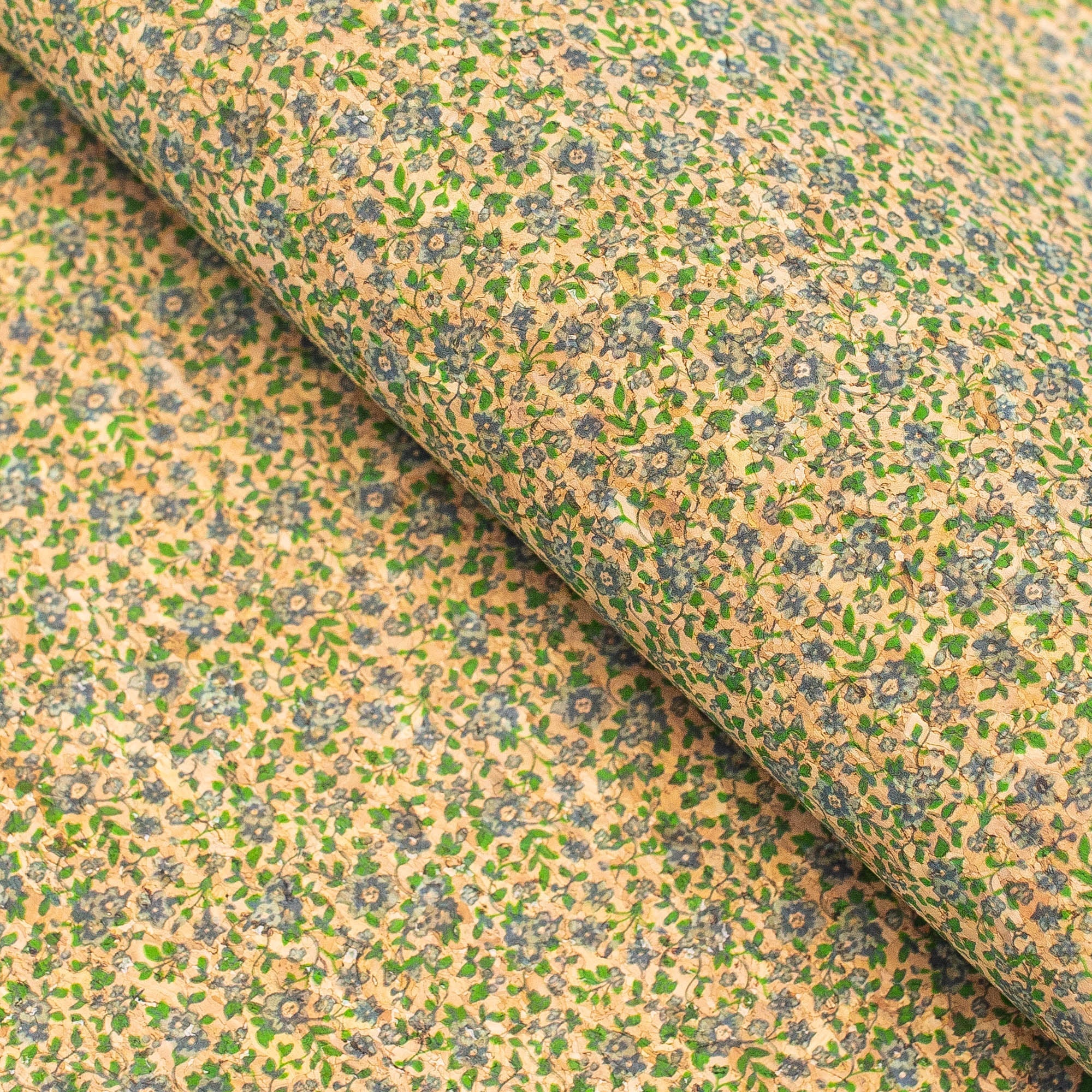 BLUE rustic Cork Fabric-COF-318