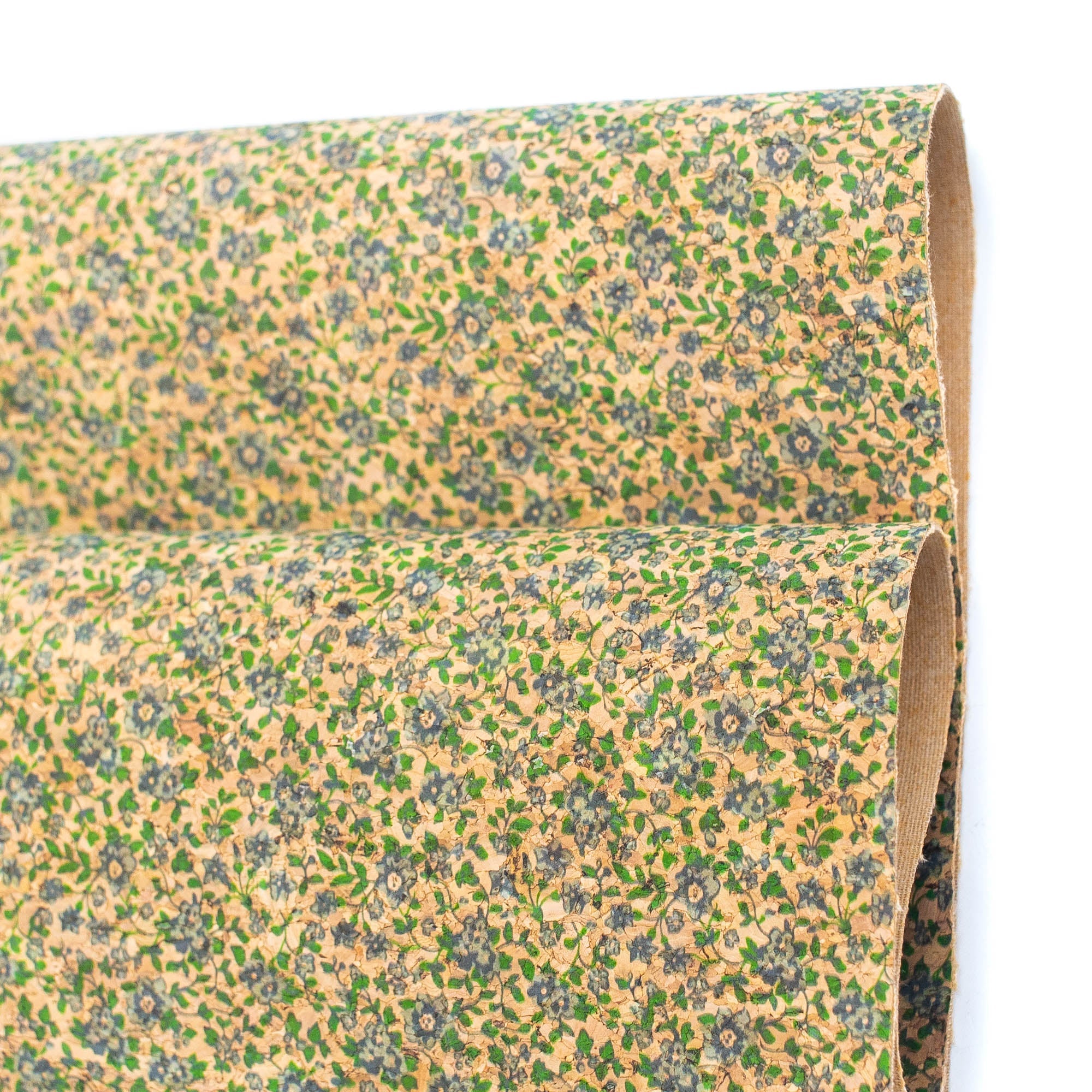 BLUE rustic Cork Fabric-COF-318