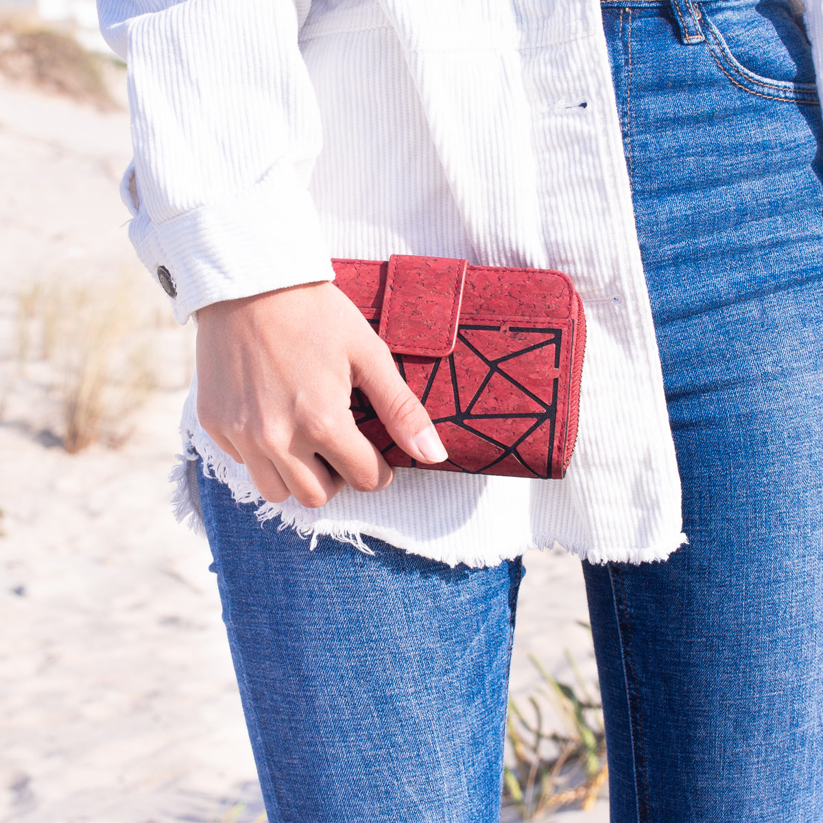 Cork Trifold Geometric Vegan women Wallet BAG-2243