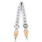 Bohemian Cork-Enhanced Striped Webbing Strap with Antique Bronze Hardware L-1067