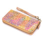 Colorful Printed Cork Women's Long Zipper Wristlet Wallet  BAG-2060
