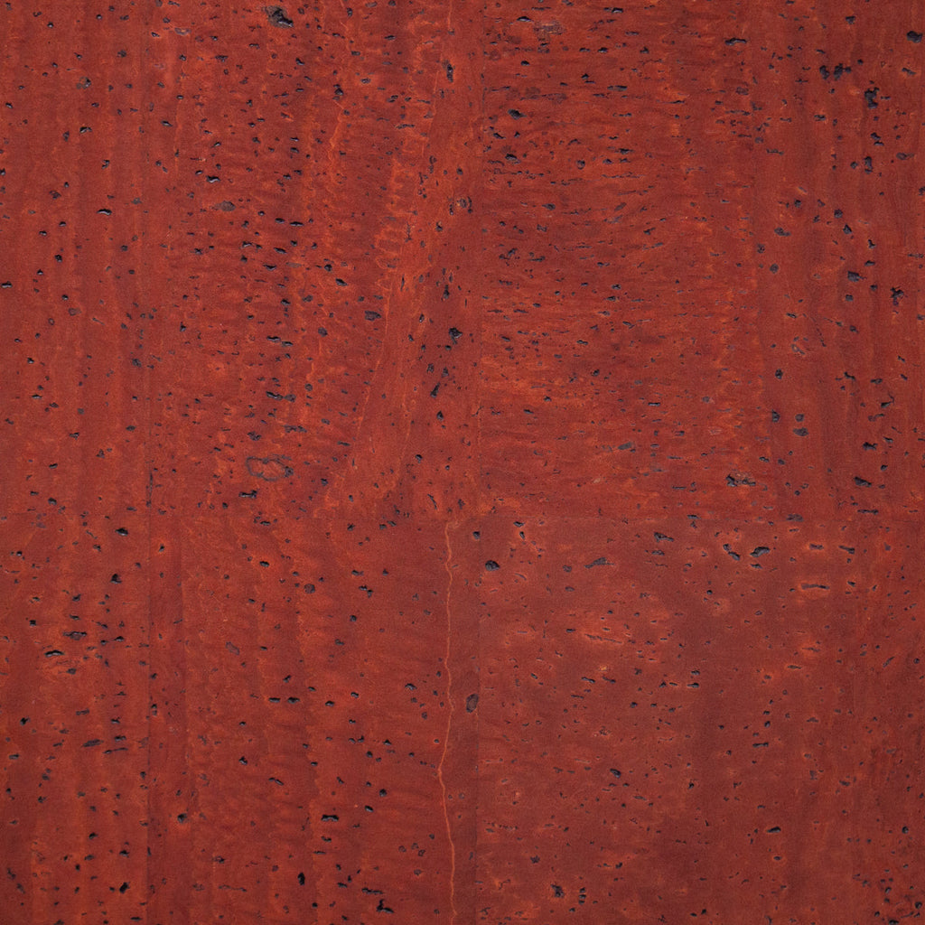 Premium Solid Scarlett Red Cork Fabric COF-155
