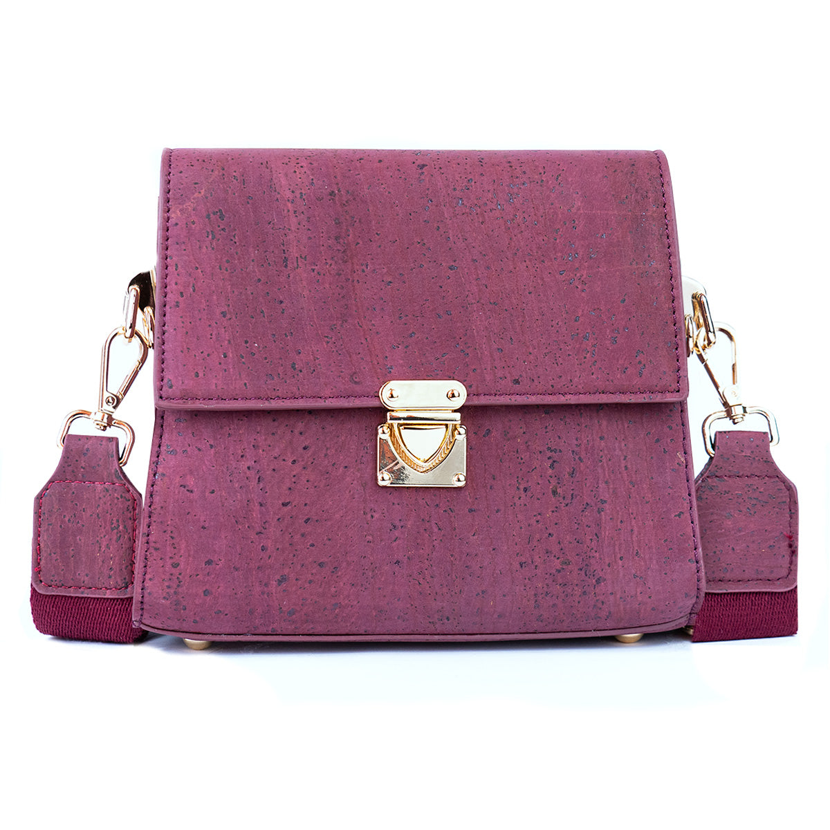 Elegant Solid Cork Crossbody Bag with Golden Lock BAG-2323
