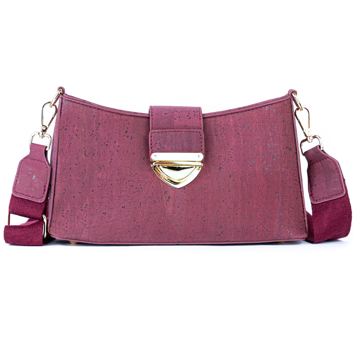 Chic Cork Crossbody Bag with Gold Clasp and Cotton Strap for Women BAG-2320