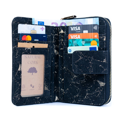 Natural Cork Zip-Around Wallet for Women BAG-2202