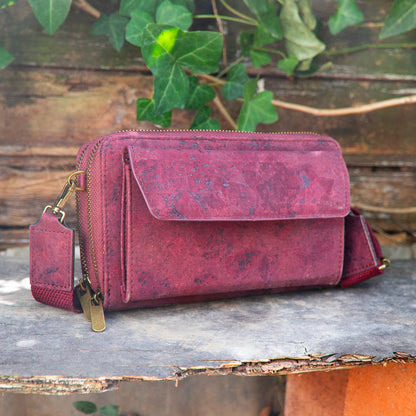Stylish Front Pocket Cork Crossbody Wallet & Mobile Phone Bag BAG-2271