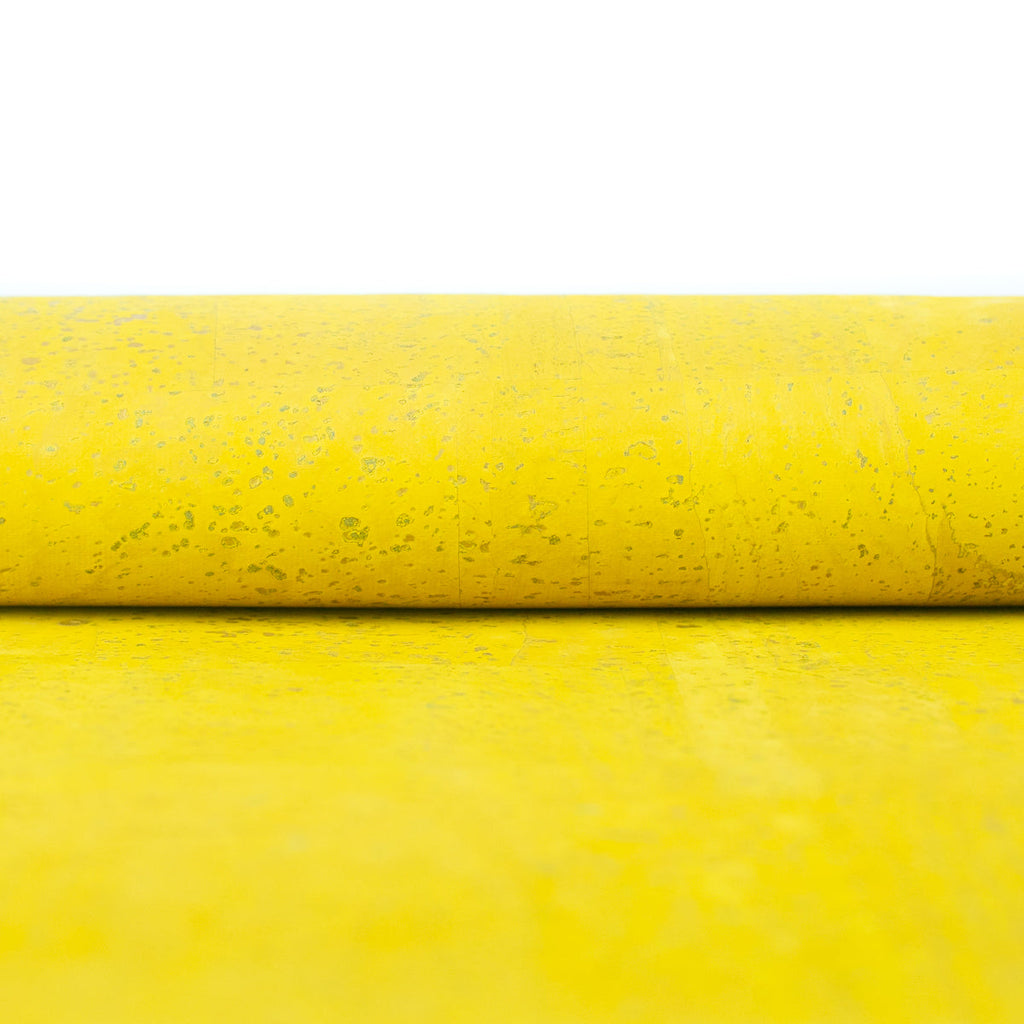 Premium Solid Yellow Pastel Cork Fabric COF-255-A