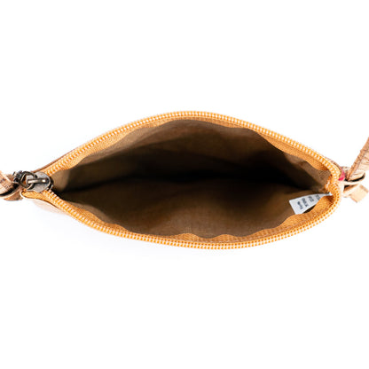 Solid Color Block Triple Zip Women's Cork Crossbody Bag BAGP-03