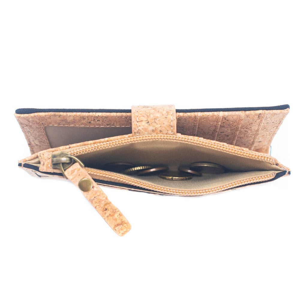Geometric shape all cork material Ladies Buckle Card Holder Wallet Purse BAG-2244