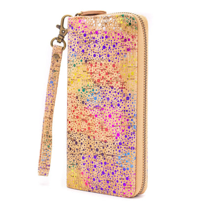 Colorful Printed Cork Women's Long Zipper Wristlet Wallet  BAG-2060