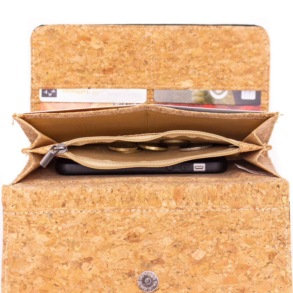 Trifold Geometric Vegan Cork Wallet BAG-2061 fold
