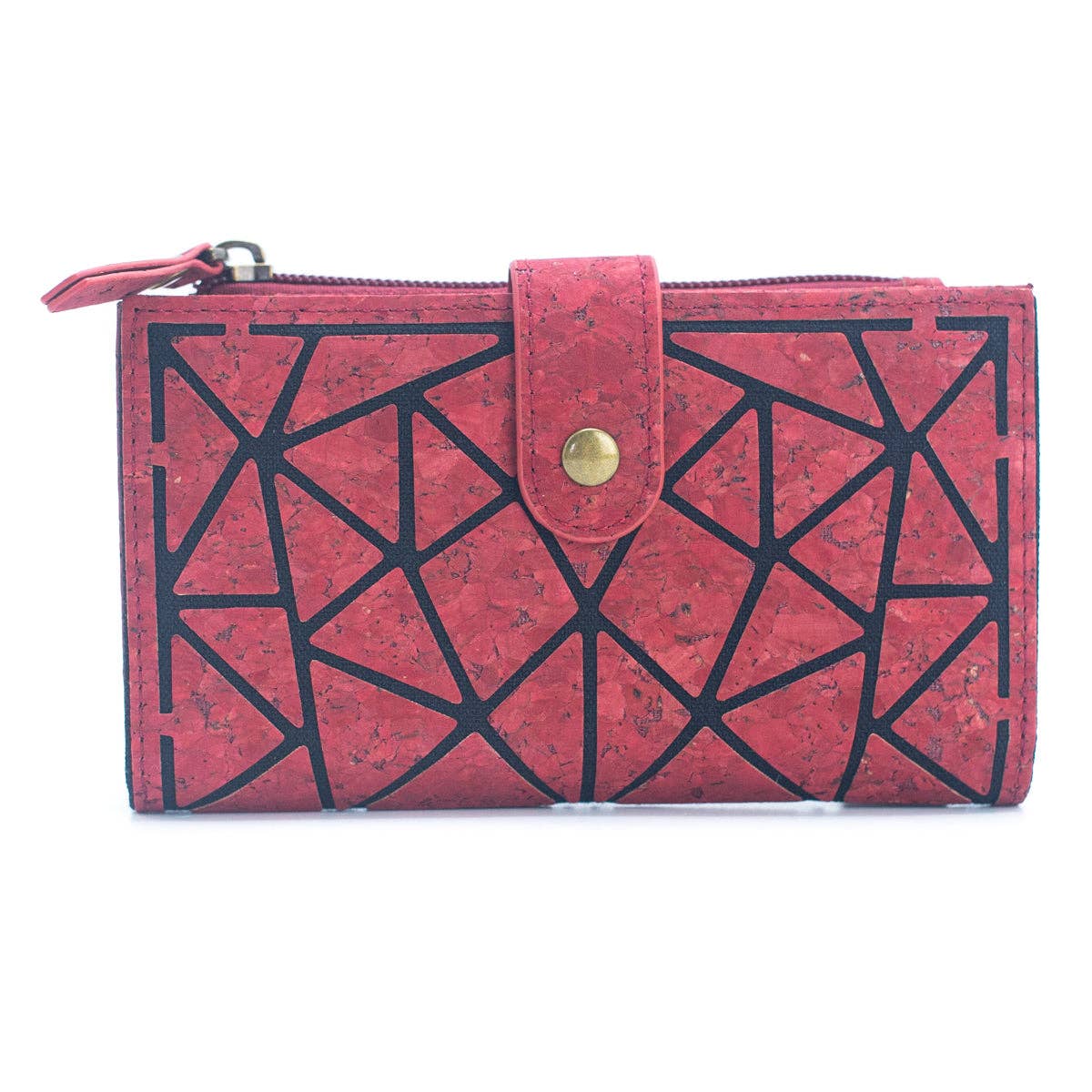 Geometric shape all cork material Ladies Buckle Card Holder Wallet Purse BAG-2244