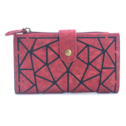 Geometric shape all cork material Ladies Buckle Card Holder Wallet Purse BAG-2244