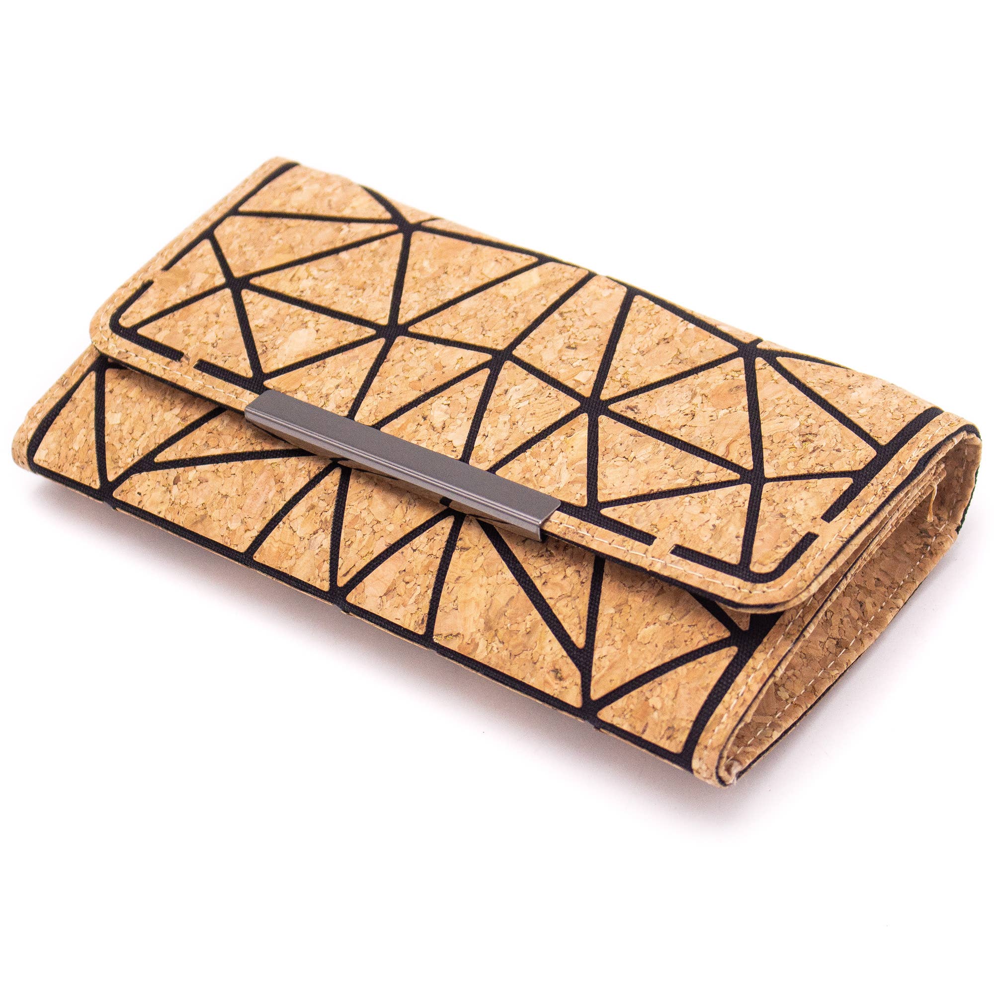 Trifold Geometric Vegan Cork Wallet BAG-2061 fold