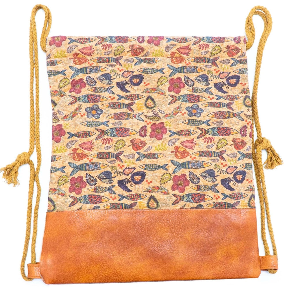 BUY 1 GET 1 FREE: Cork Gym sack Various patterns backpack BAGD-406