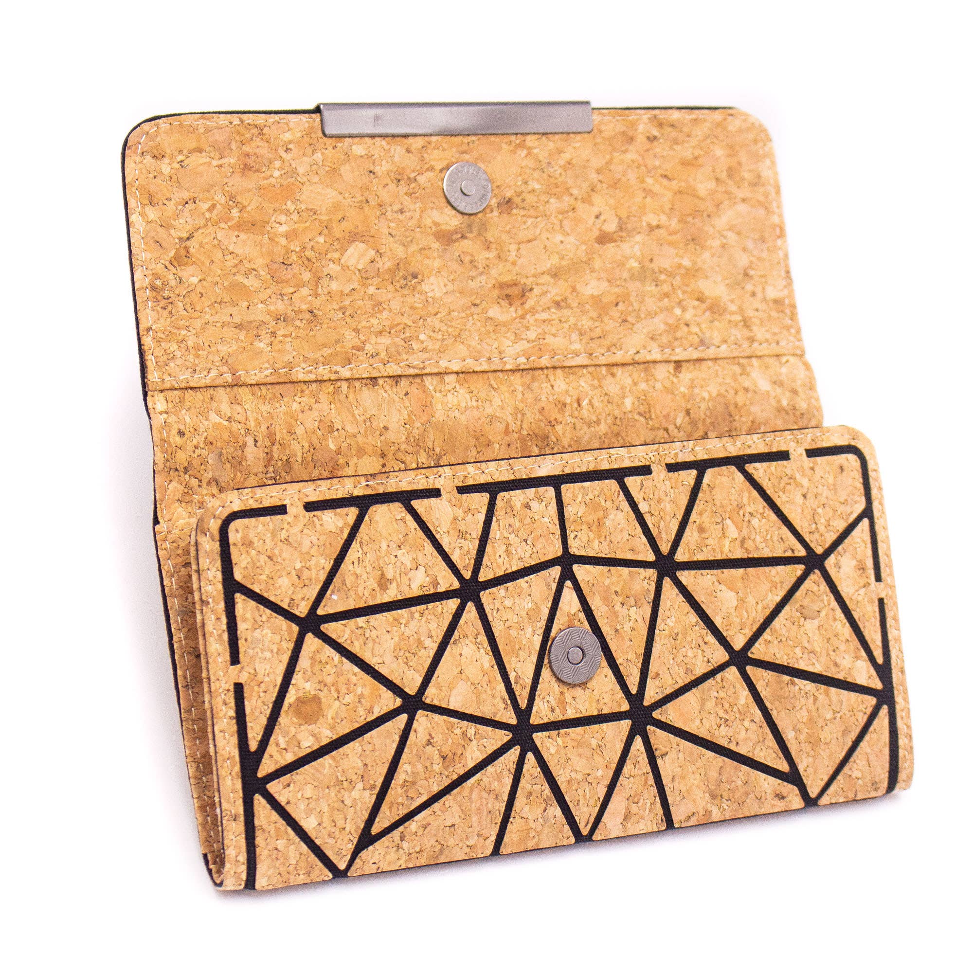 Trifold Geometric Vegan Cork Wallet BAG-2061 fold