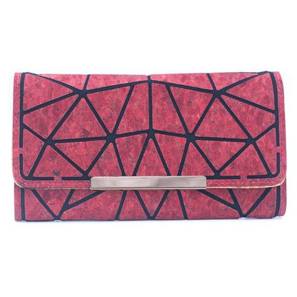 Trifold Geometric Vegan Cork Wallet BAG-2061 fold