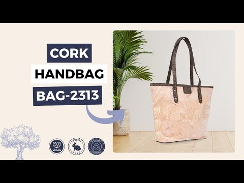 Natural Cork Women's Tote Bag - Spacious, Minimalist, and Sustainable BAG-2313