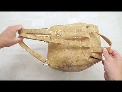 Golden Drawstring Closure Pocket Women's Backpack BAG-2258