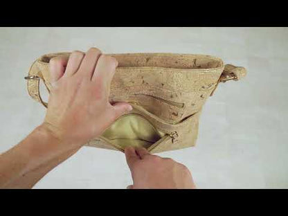 Golden cork fabric zipper handbag crossbody lady bag BAG-2279