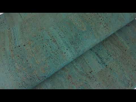 Premium Solid Turquoise Cork Fabric COF-125
