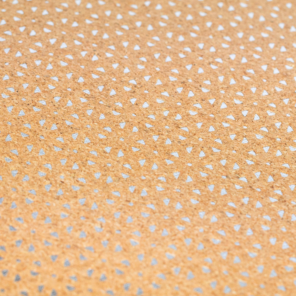 Natural Cork Fabric with Laser Cutout Effect and Silver Backing COF-466