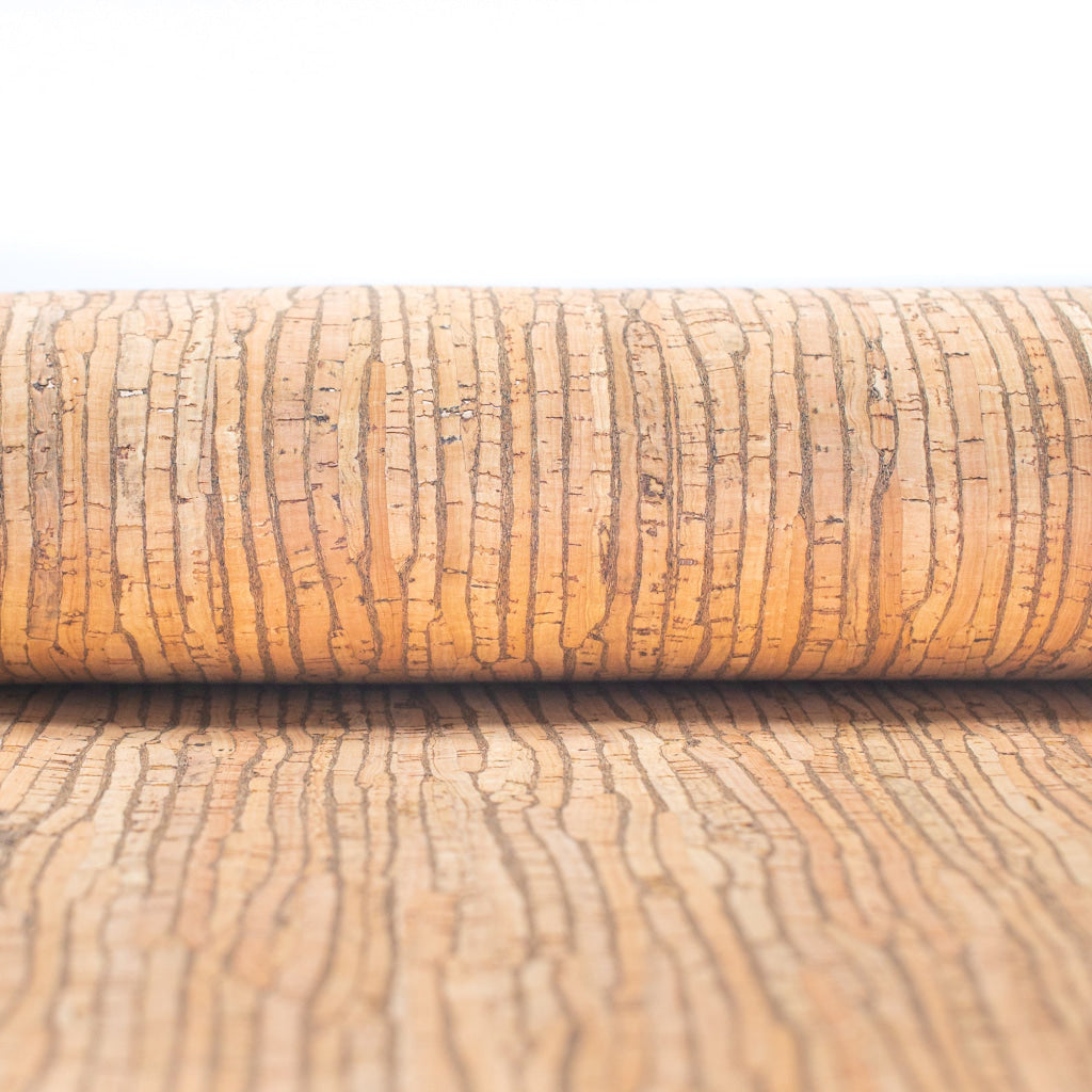 Natural with Stripes - Portuguese cork fabric COF-246