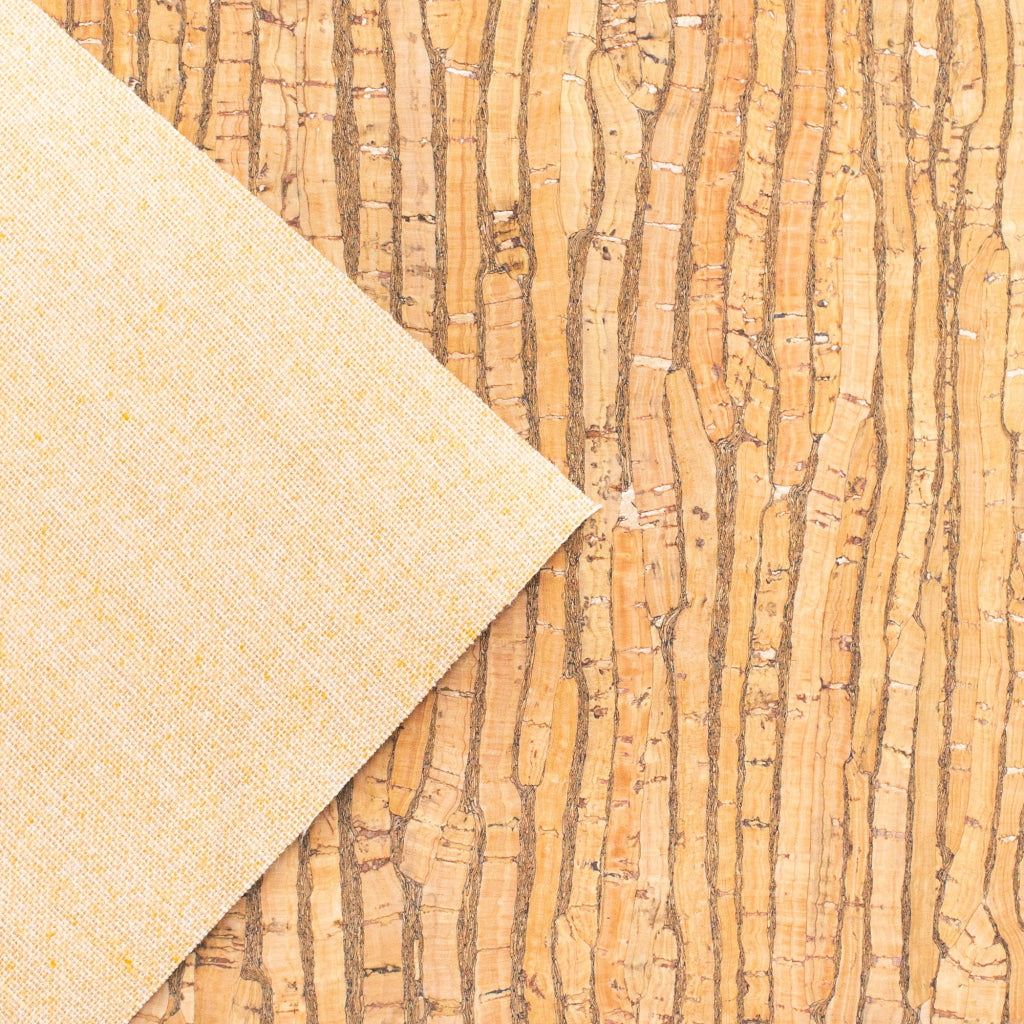 Natural with Stripes - Portuguese cork fabric COF-246