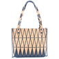 Pink black and lake blue Natural Cork Geometric handbags BAG-2212