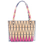 Pink black and lake blue Natural Cork Geometric handbags BAG-2212