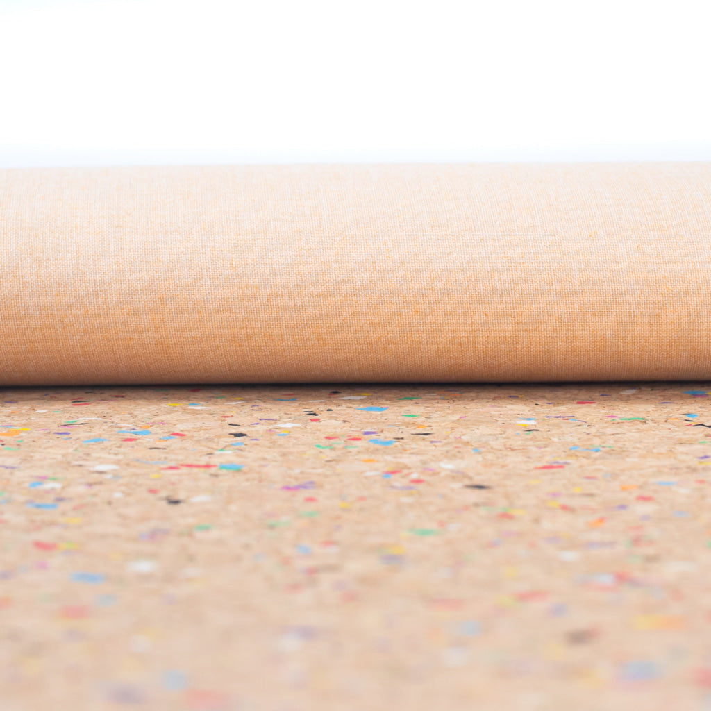 Rainbow Multi Color Natural Cork fabric COF-338-A