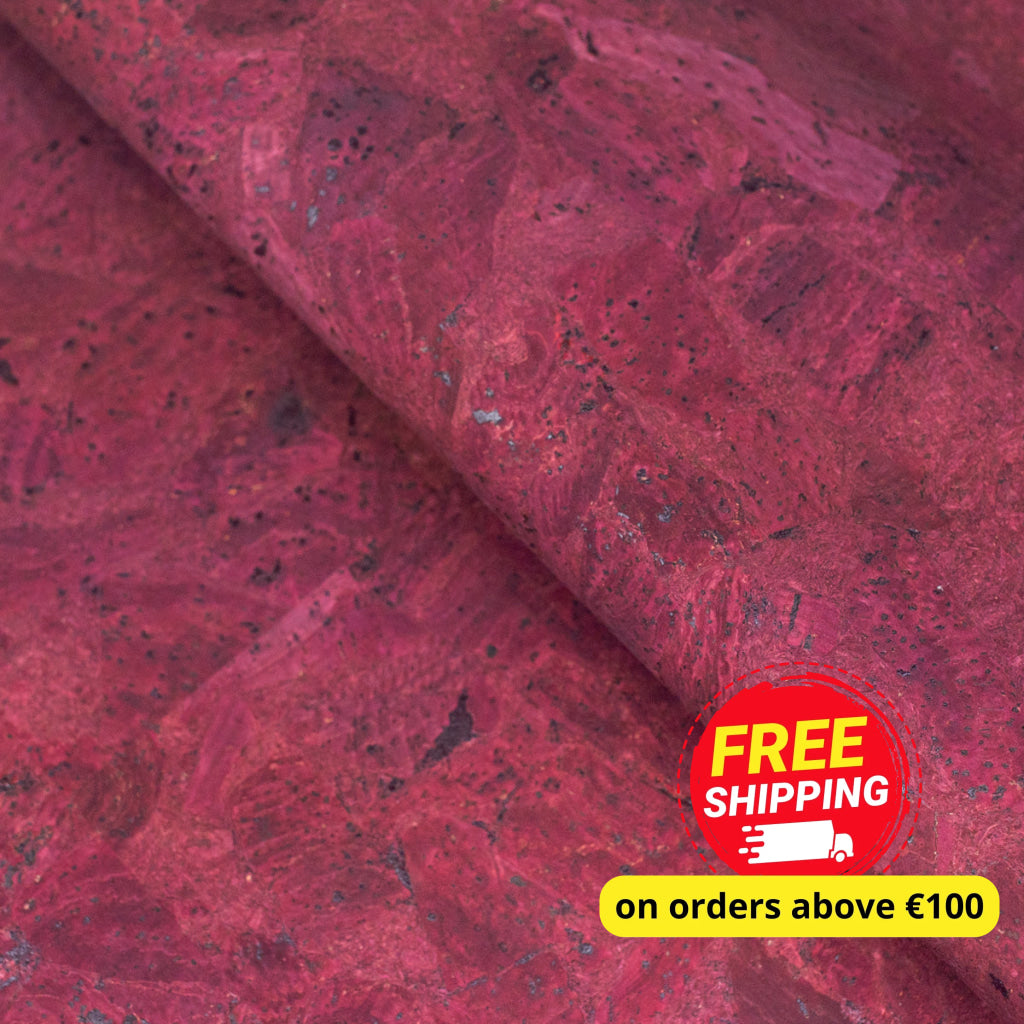 Rich Magenta Wine red Cork Fabric Texture COF-491