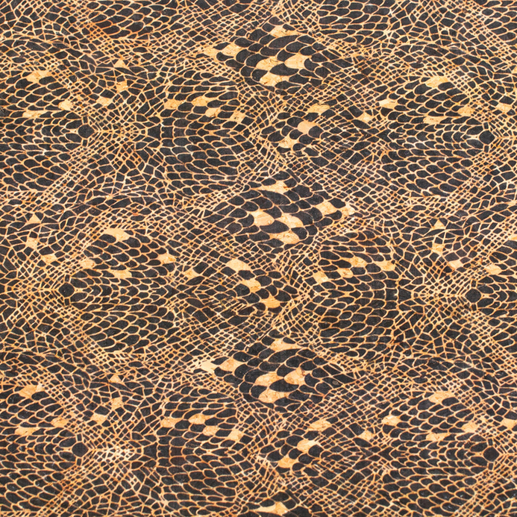 Serpent Skin Pattern Printed Cork Fabric Material COF-312-A
