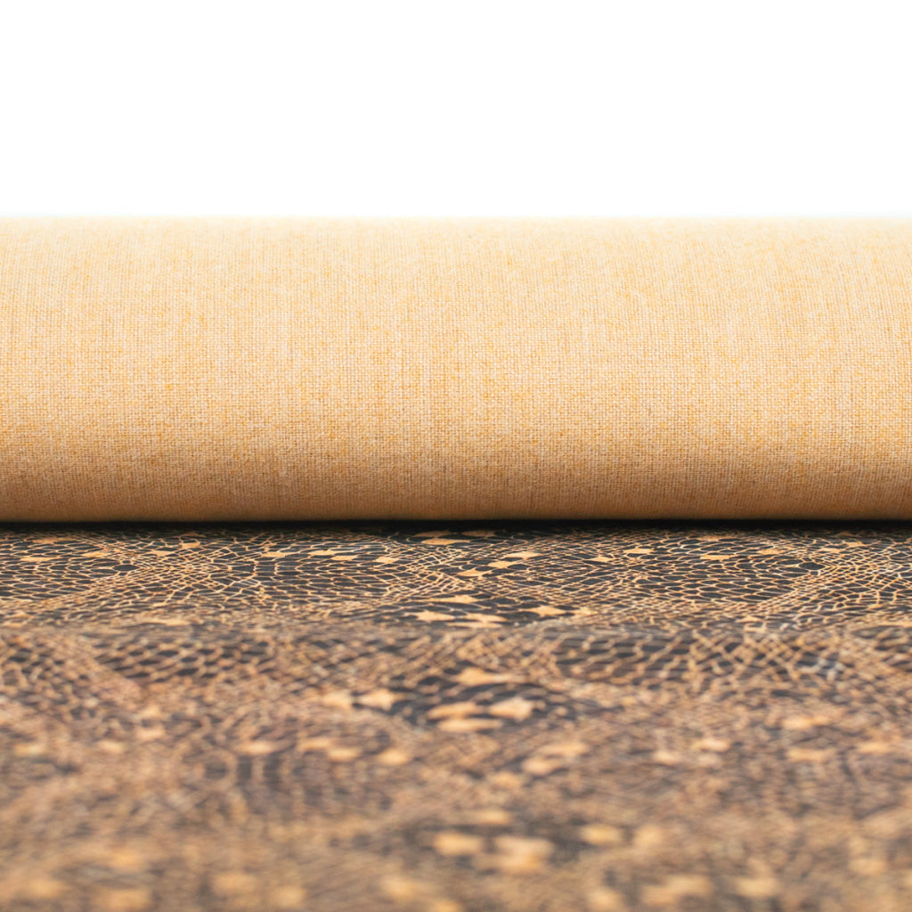 Serpent Skin Pattern Printed Cork Fabric Material COF-312-A
