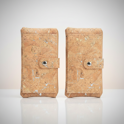 Gold and silver cork Slim card snap long wallet BAG-2234