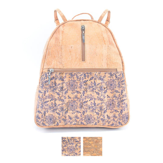 Women's Printed Cork Backpack-BAGP-242
