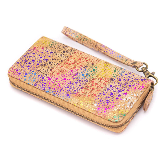 All cork Glitz Polka Vegan Zipper Wallet BAG-2060