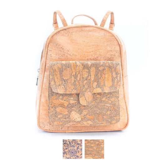 Women's Printed Cork Backpack-BAGP-240