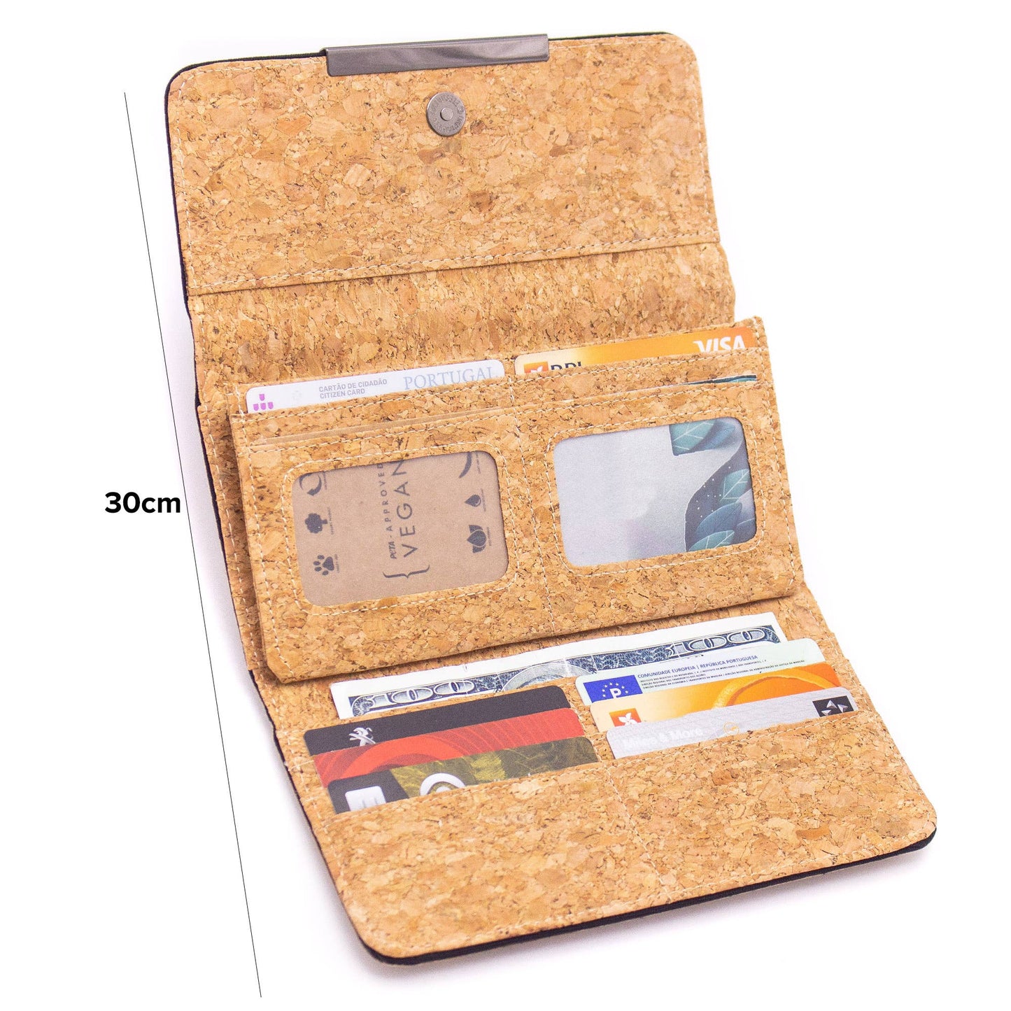 Trifold Geometric Vegan Cork Wallet BAG-2061 fold