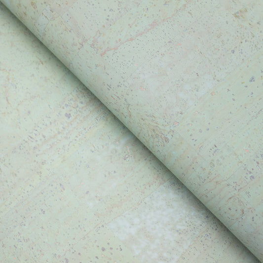 Premium Solid Green Pastel Cork Fabric COF-370