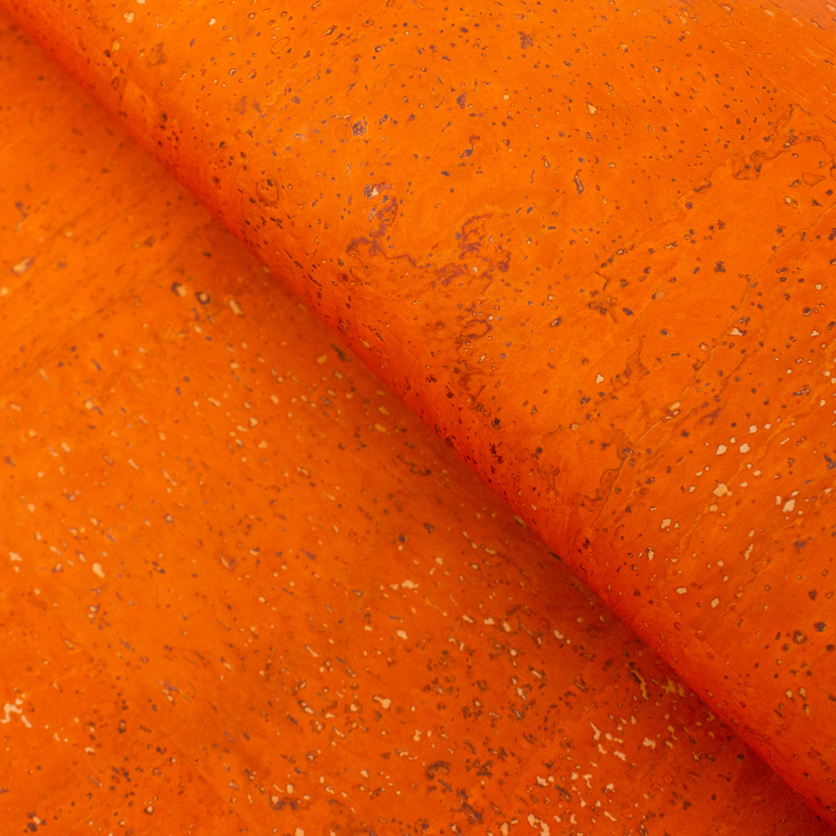 Premium Solid Orange Cork Fabric COF-126
