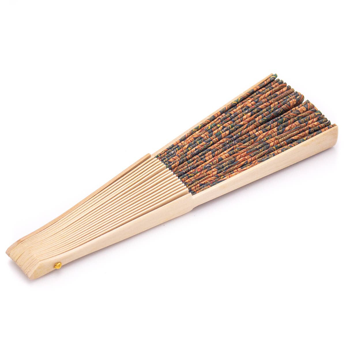 Cork Antique Wooden Folding Hand Fan L-029