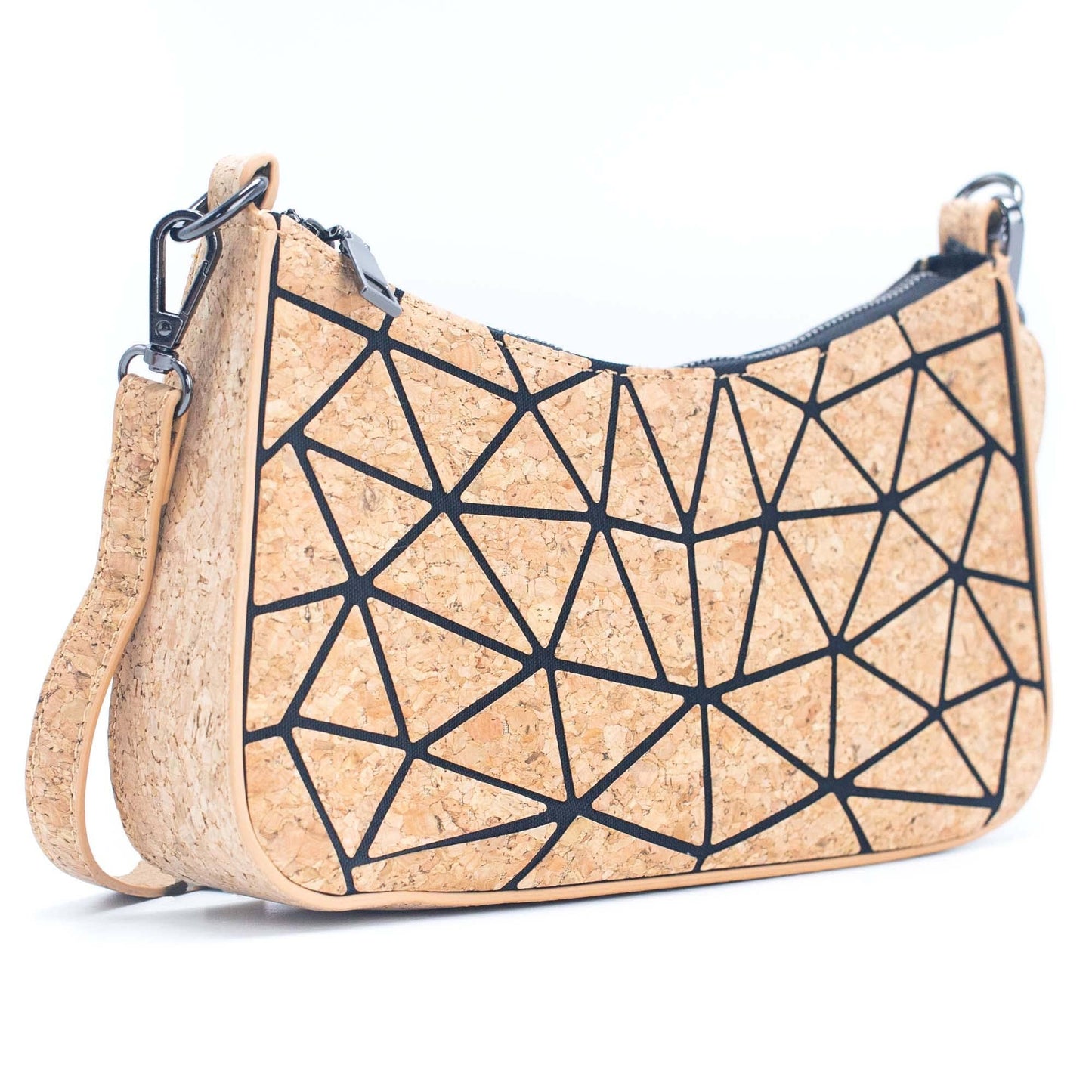 Cross line baguette Natural Cork Geometric bag  BAG-2210