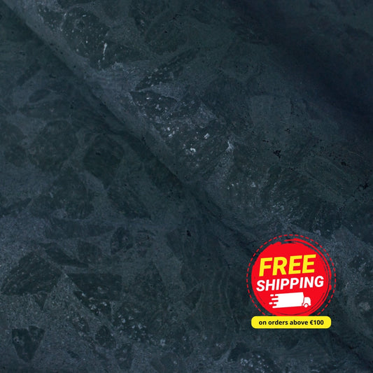 Deep Charcoal Black Cork Fabric Texture COF-484
