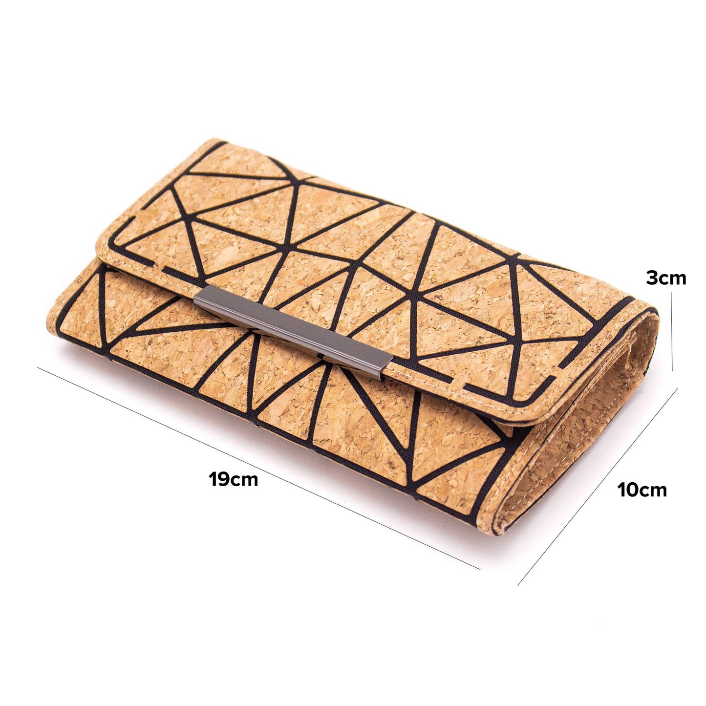 Trifold Geometric Vegan Cork Wallet BAG-2061 fold