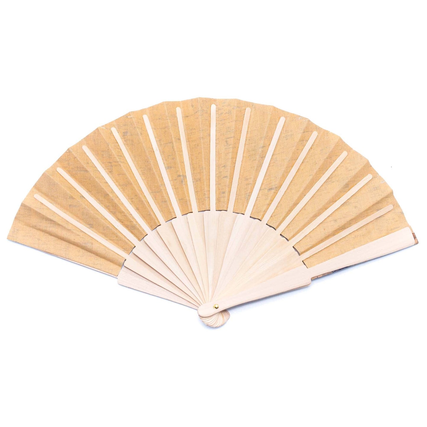 Cork Antique Wooden Folding Hand Fan with Box L-863