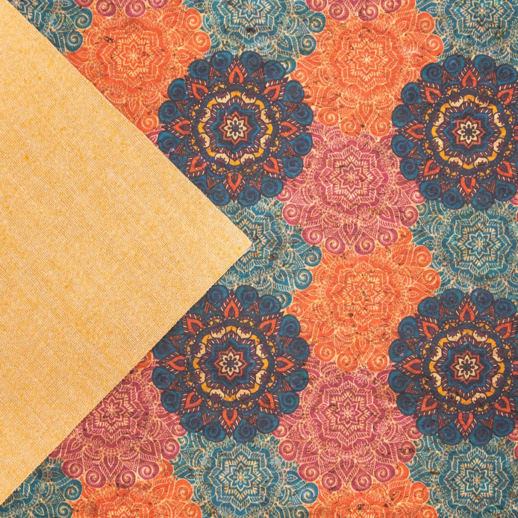 Flower pattern cork fabric cork sheet korkstoff COF-310