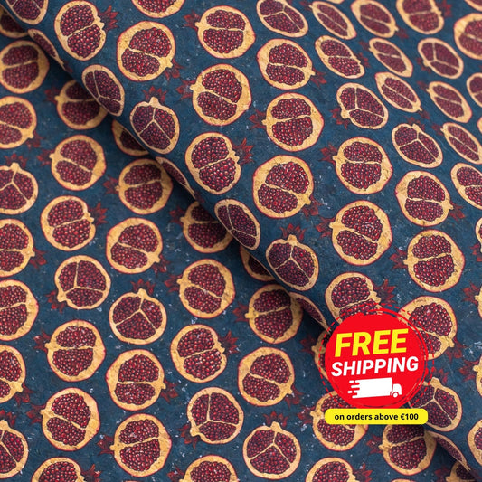 Playful Pomo Print, Cork Fabric- COF-139-A