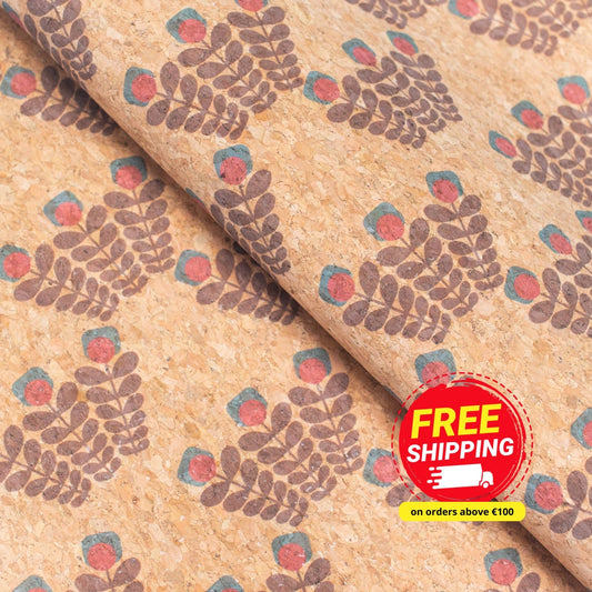 Trio-Flora Blossom Cork Fabric COF-337-A