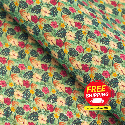 Tropic Florals, Cork Fabric COF-311-A